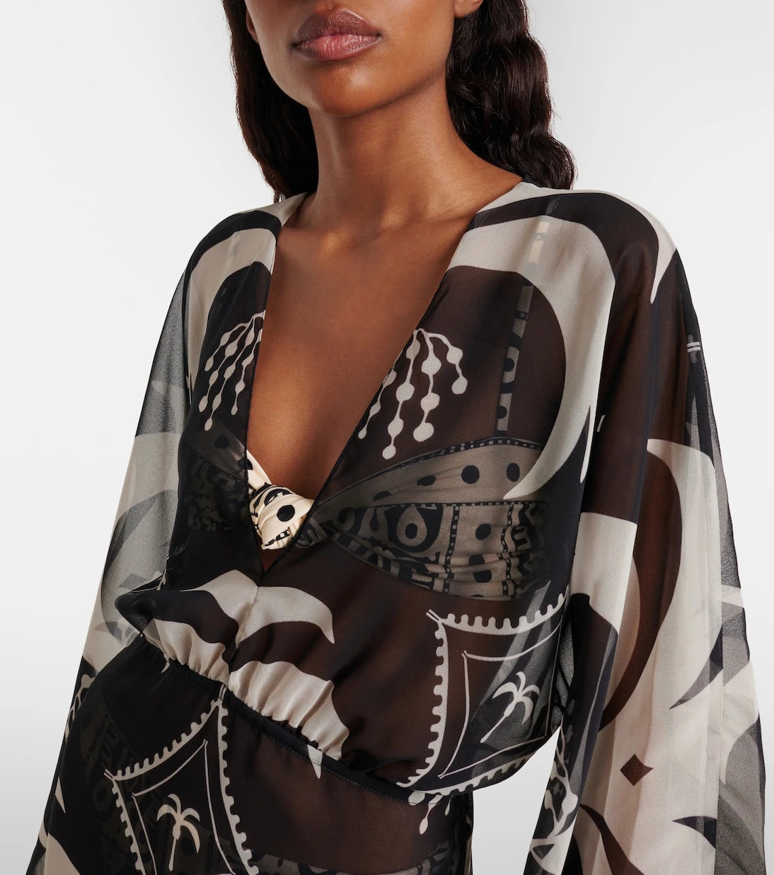 Johanna Ortiz - Printed sheer beach cover-up