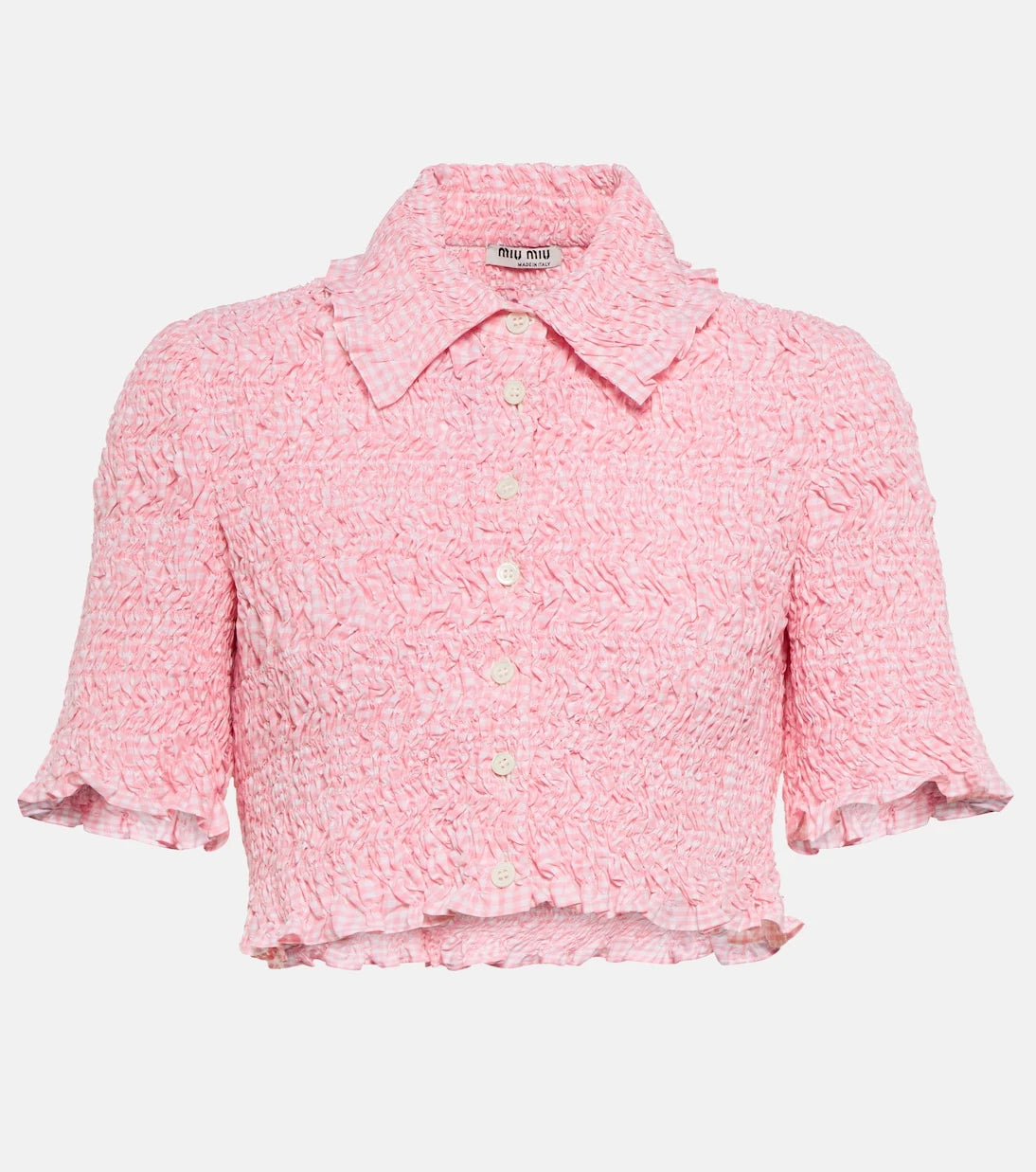 Miu Miu - Gingham cropped blouse