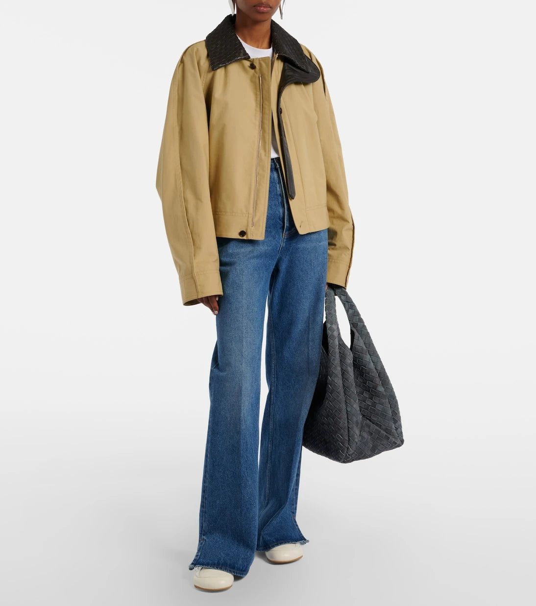 Bottega Veneta - Intrecciato leather-trimmed blouson
