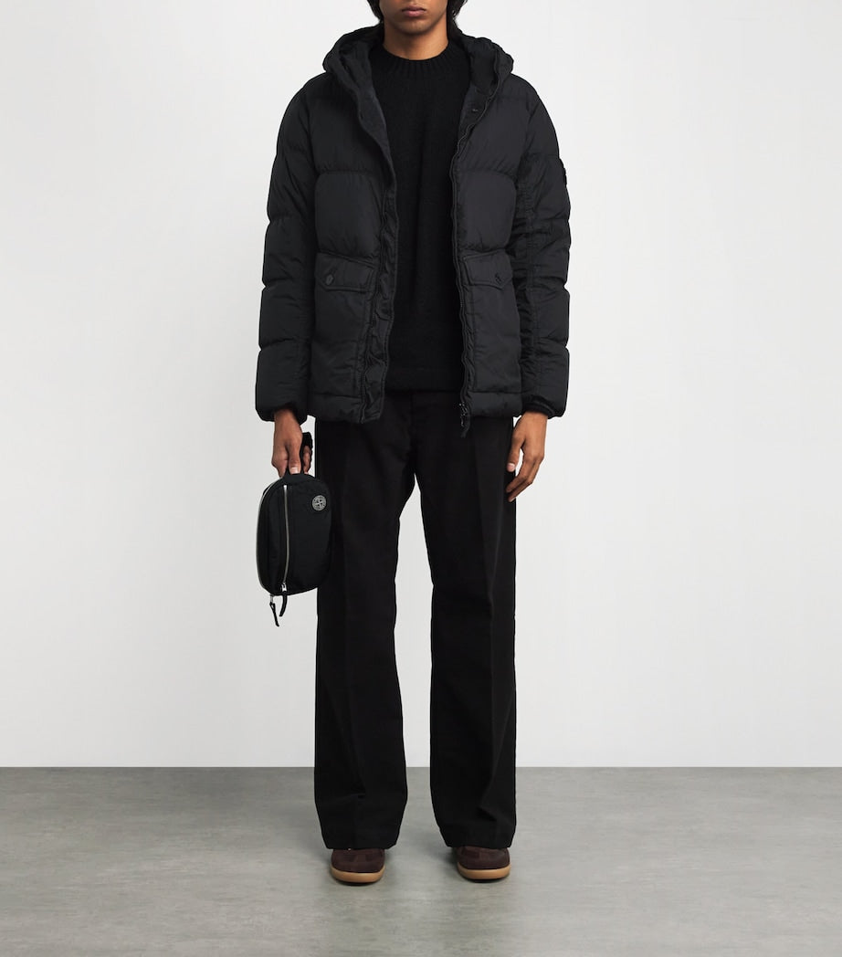 Stone Island Black Wind-Resistant Crinkle Reps Parka