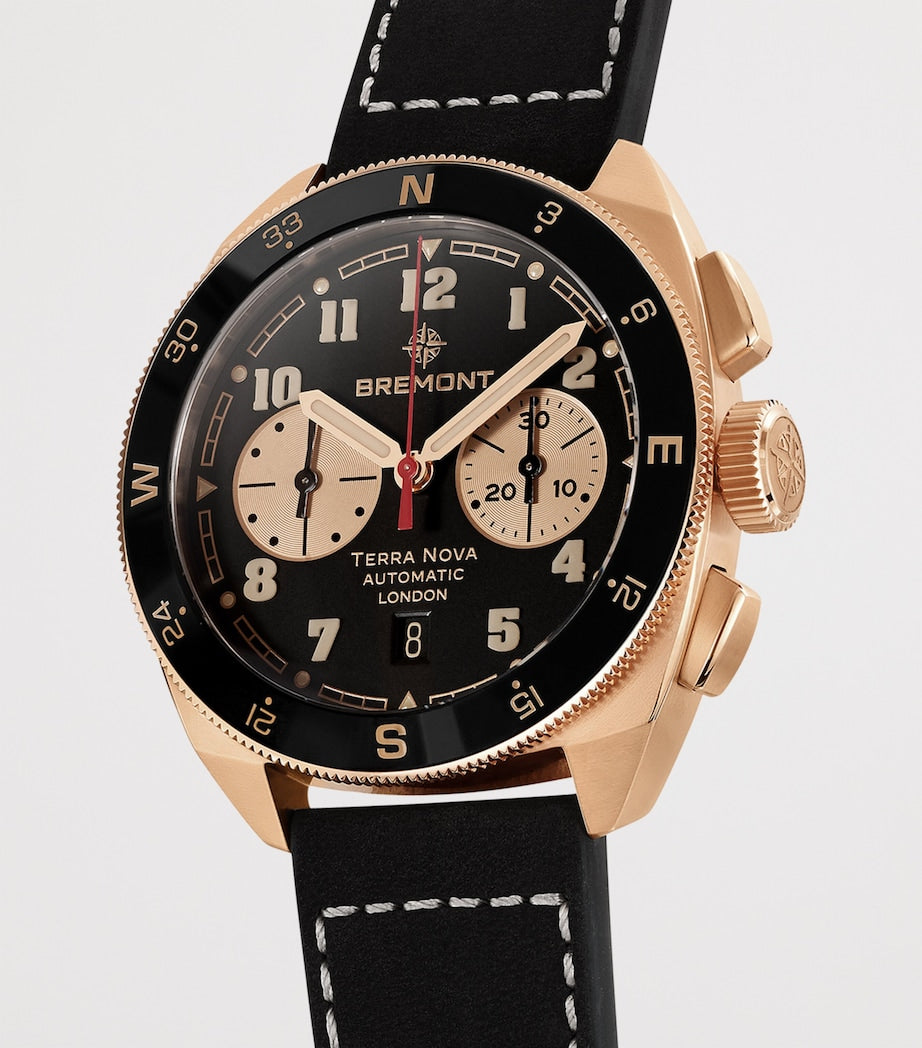 Bremont x Jimmy Chin Rose Gold and Leather Terra Nova Chronograph Watch 42.5mm