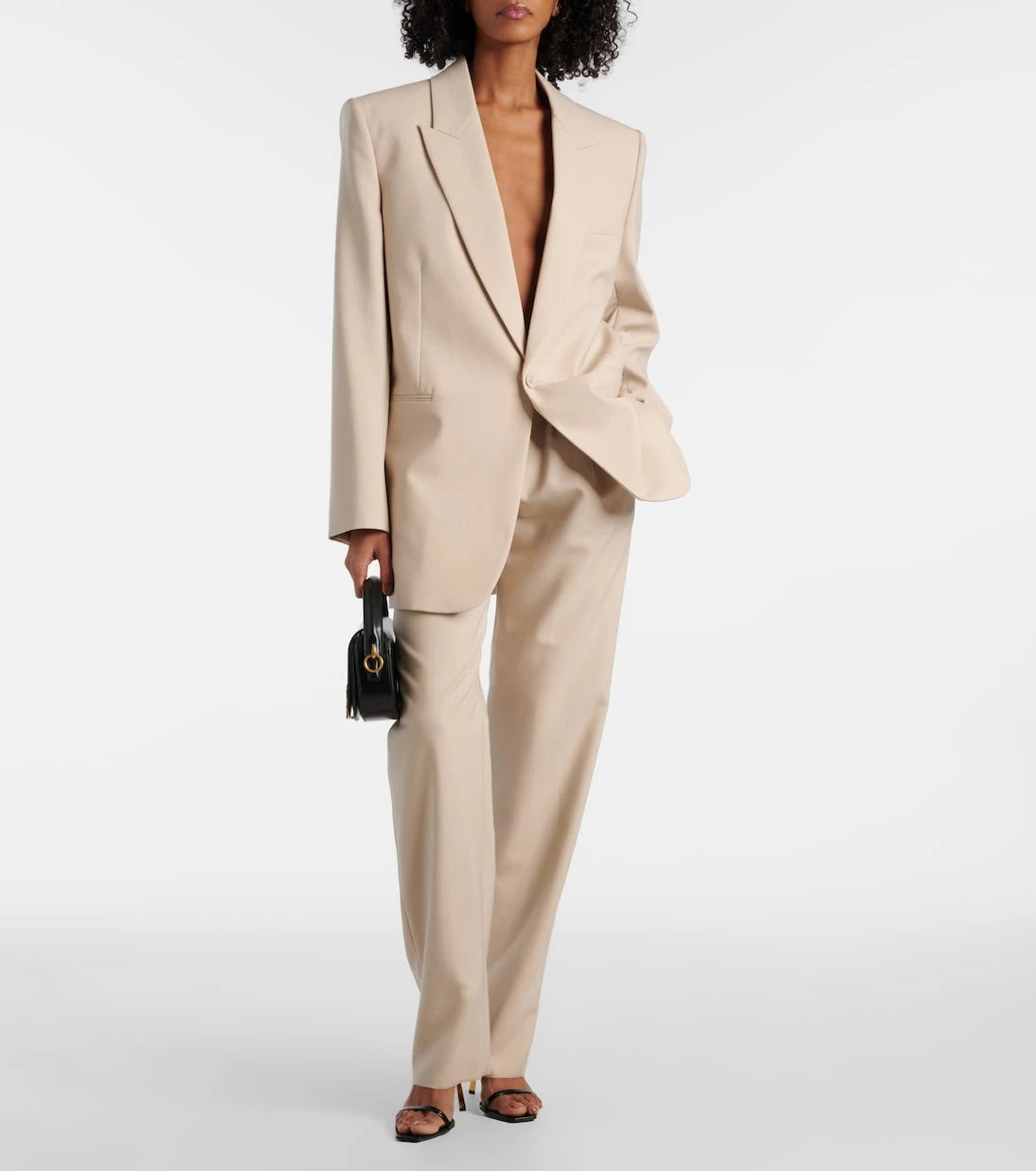 Saint Laurent - Pleated wool wide-leg pants