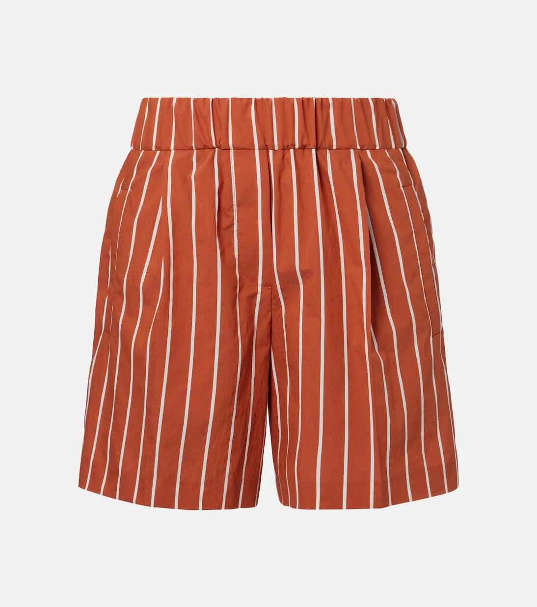 Brunello Cucinelli - Striped cotton-blend Bermuda shorts