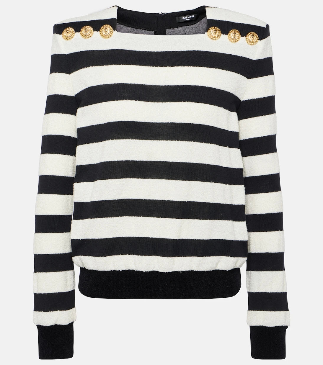 Balmain - Striped jersey top