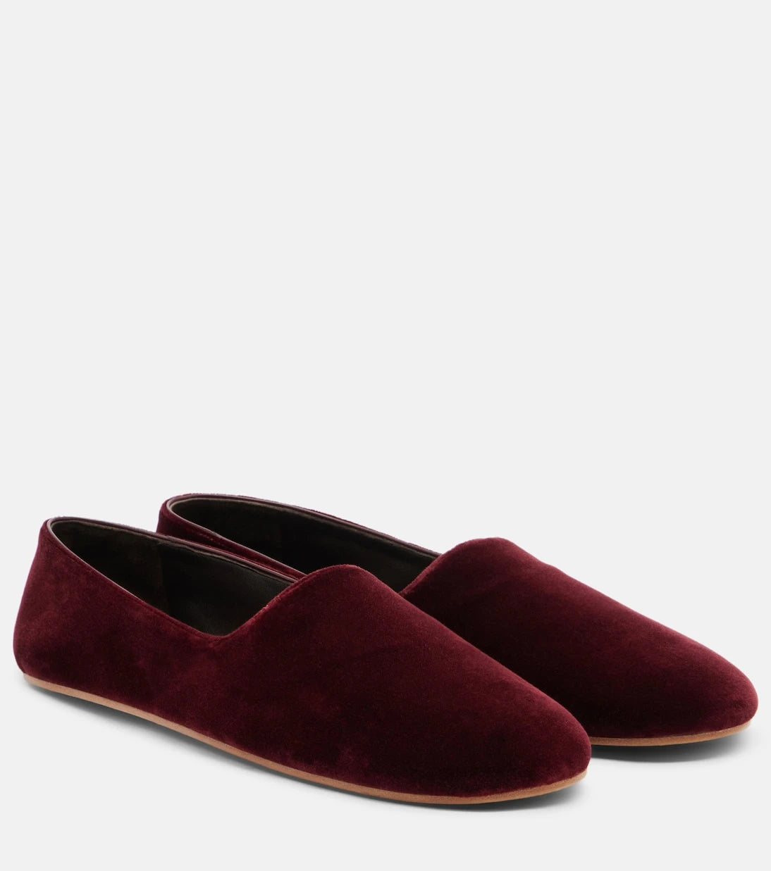 The Row - Ponti velvet slip-on shoes