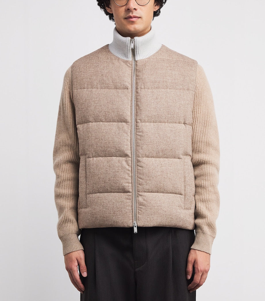Lardini Beige Wool-Cashmere Down Gilet