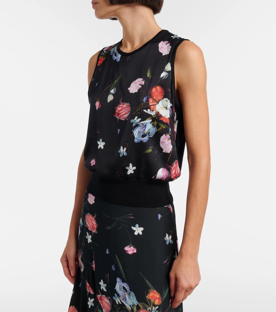 Erdem - Floral printed wool top