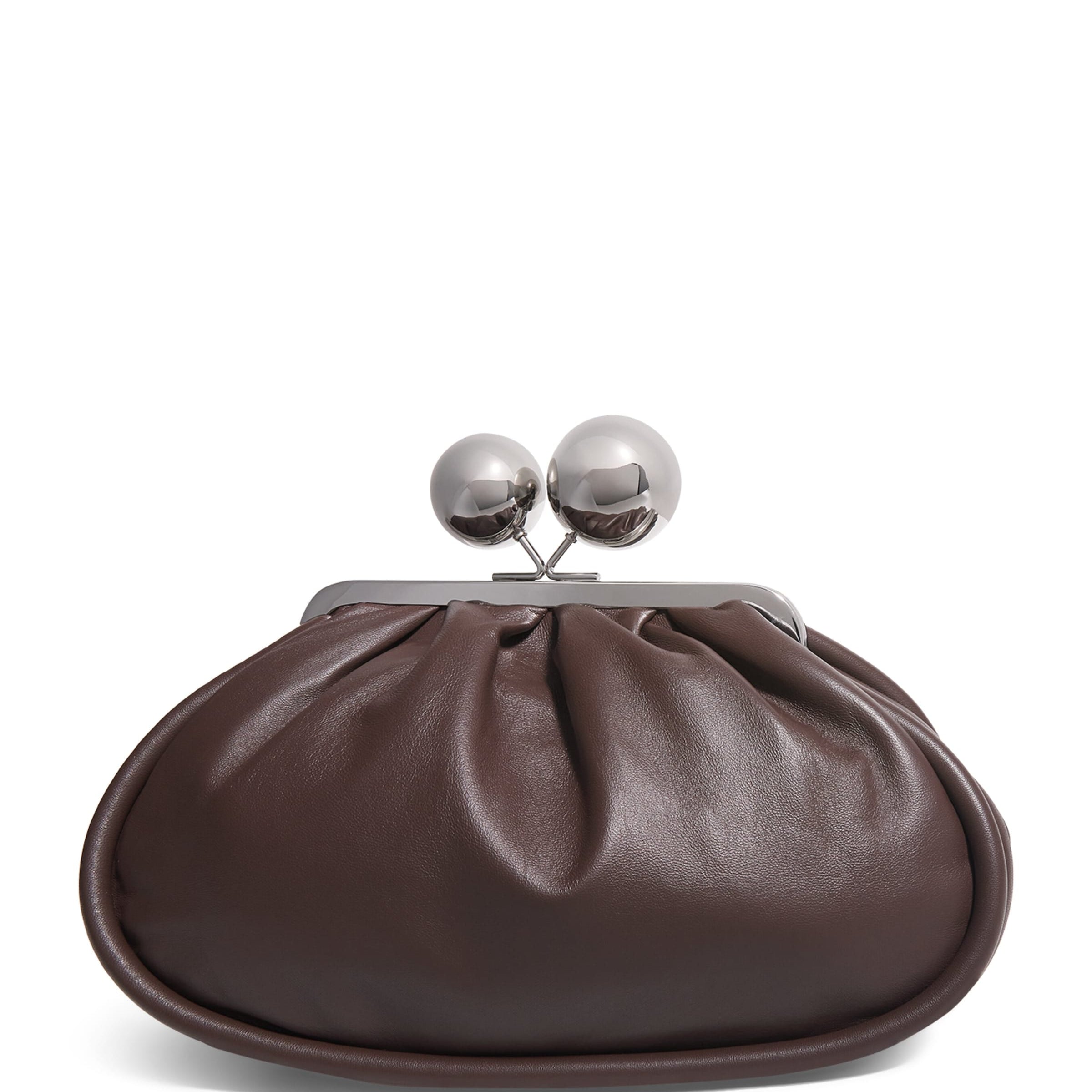 Weekend Max Mara Brown Medium Leather Pasticcino Clutch Bag