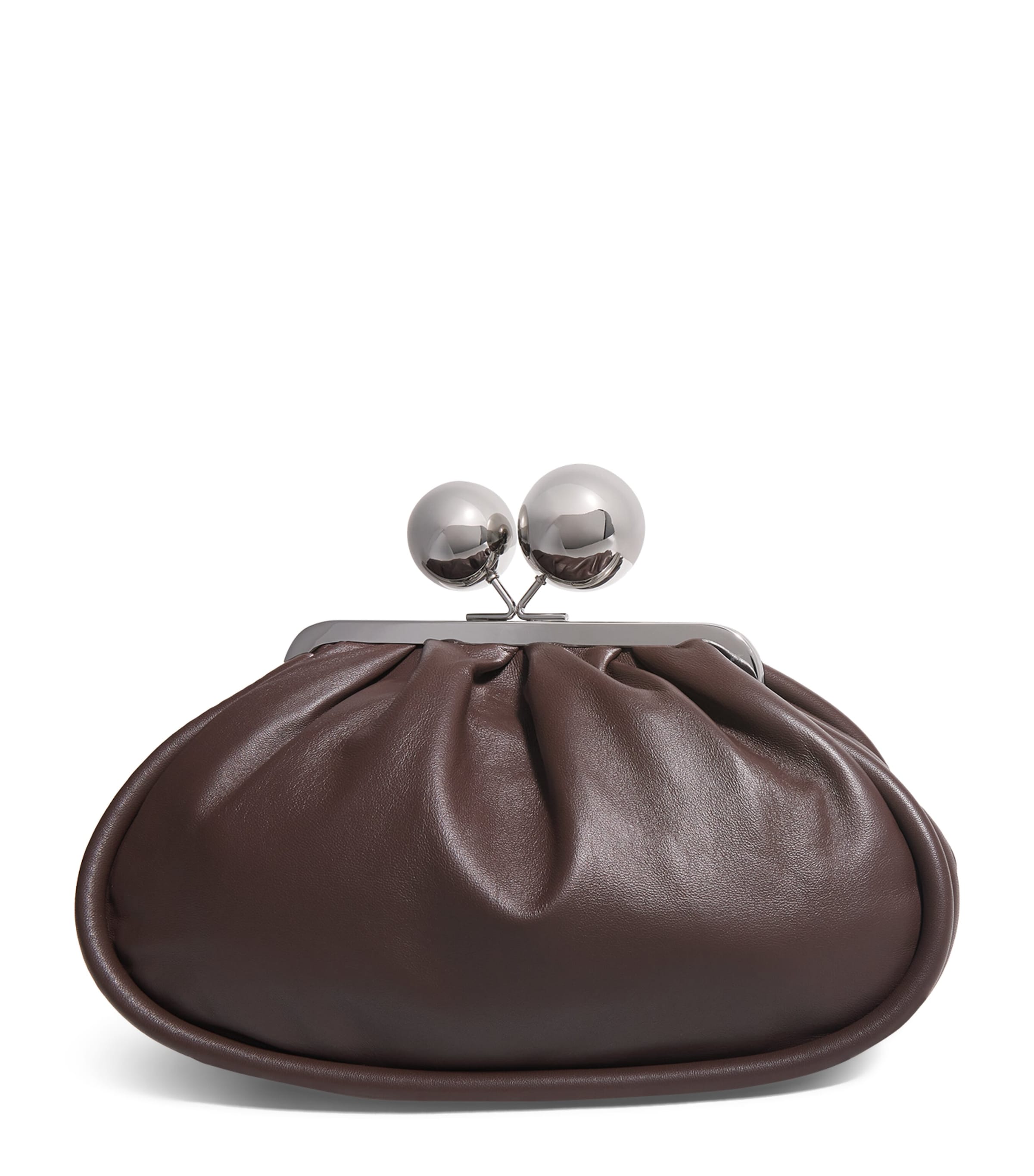Weekend Max Mara Brown Medium Leather Pasticcino Clutch Bag