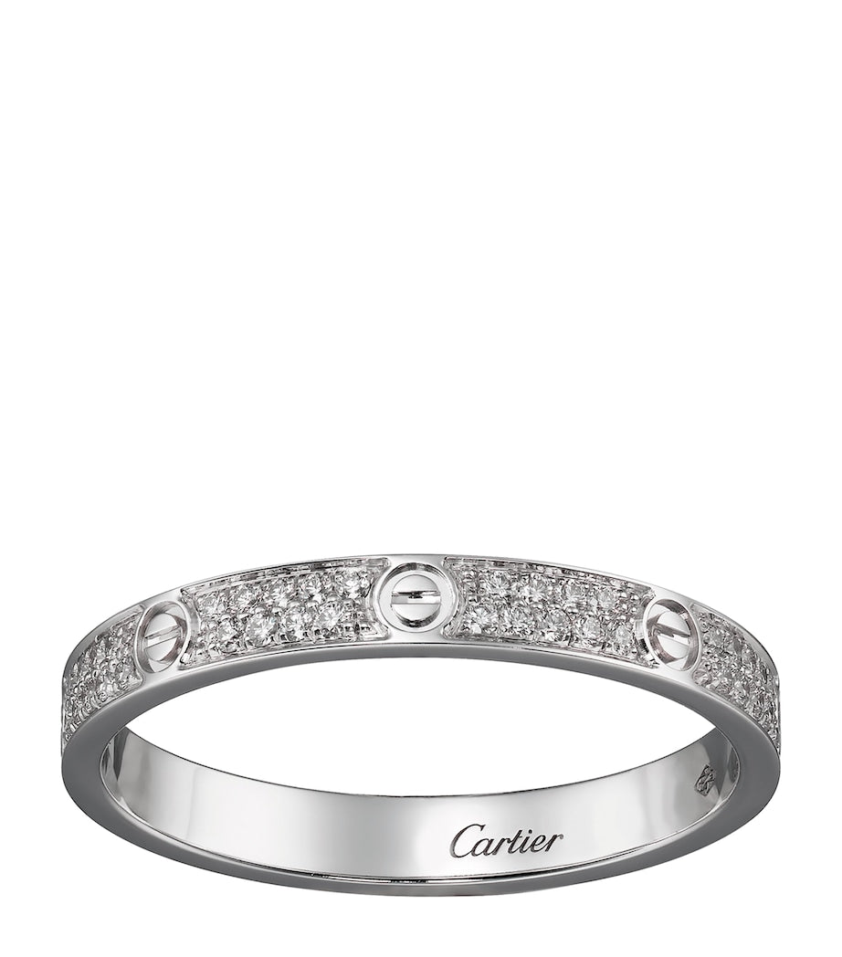 White Gold and Diamond LOVE Ring