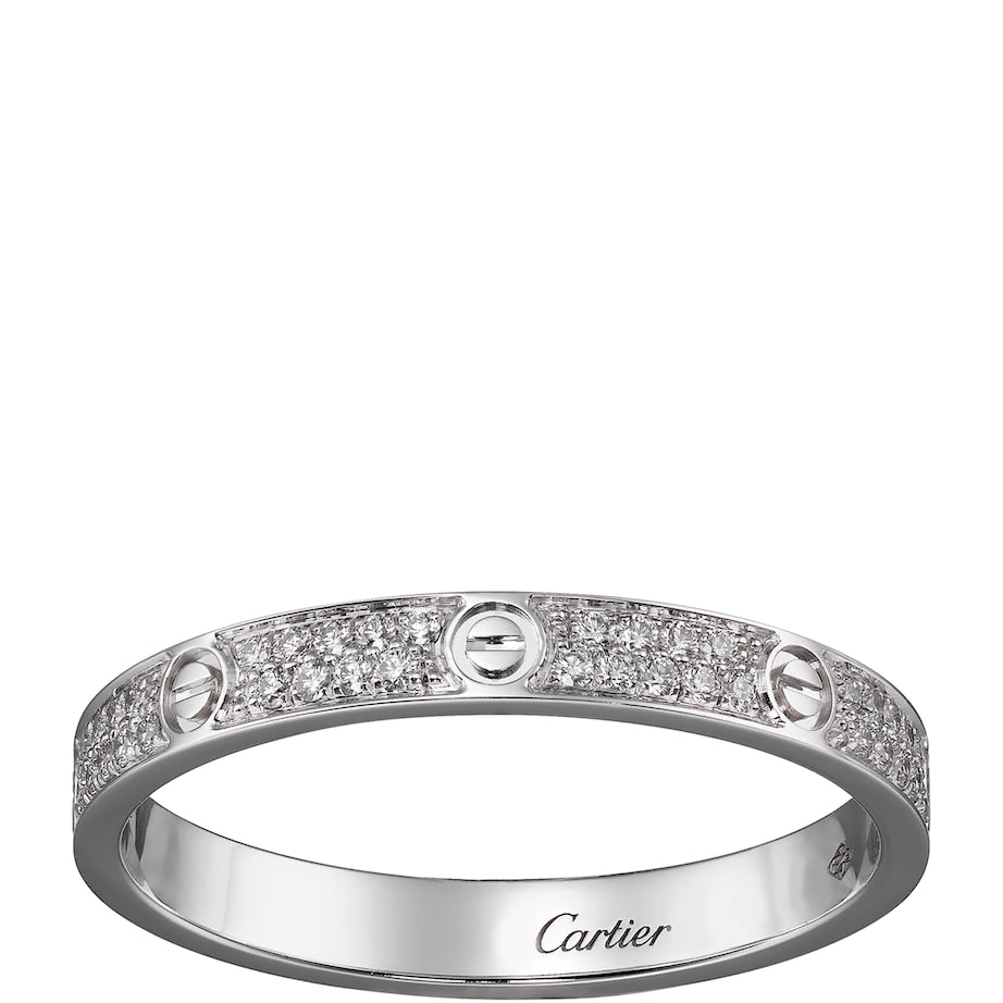 White Gold and Diamond LOVE Ring