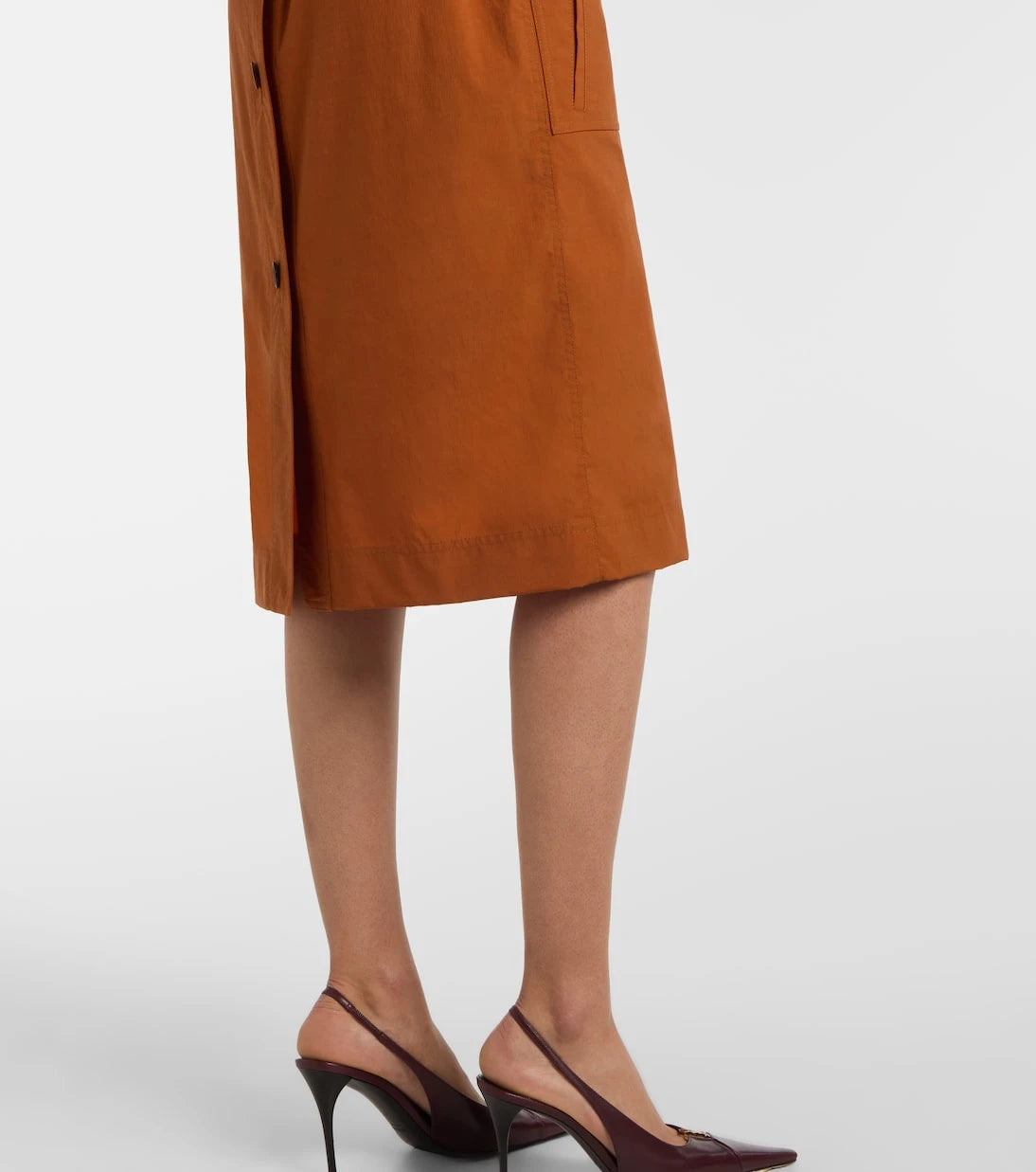 Saint Laurent - Kemerli midi elbise