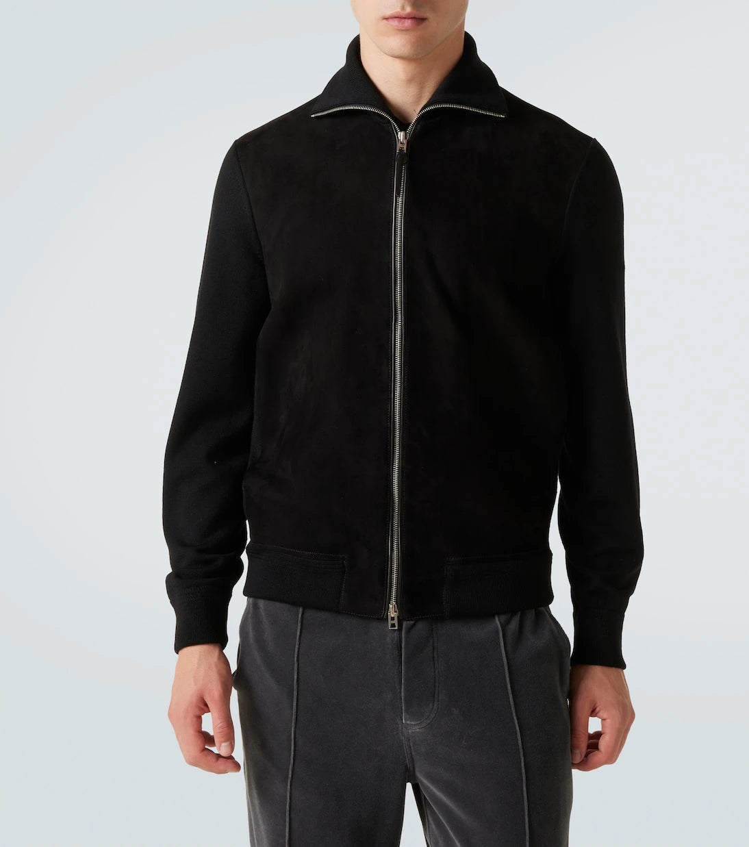 Tom Ford - Suede and wool-blend zip-up sweater