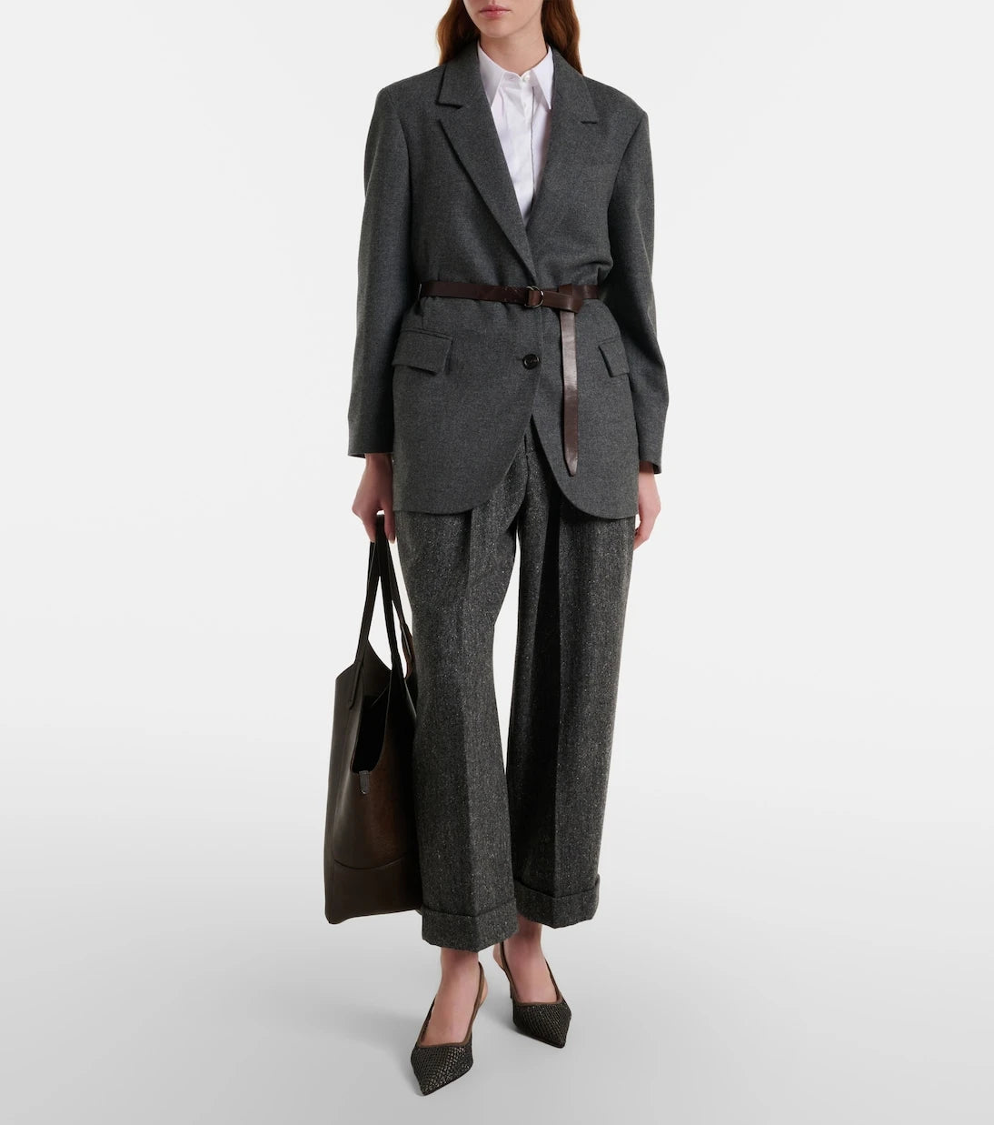 Brunello Cucinelli - Belted wool and cashmere blazer