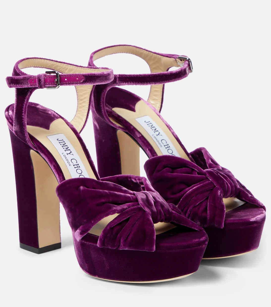 Jimmy Choo - Heloise 120 velvet peep-toe pumps