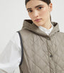 Brunello Cucinelli Brown Quilted Hooded Gilet