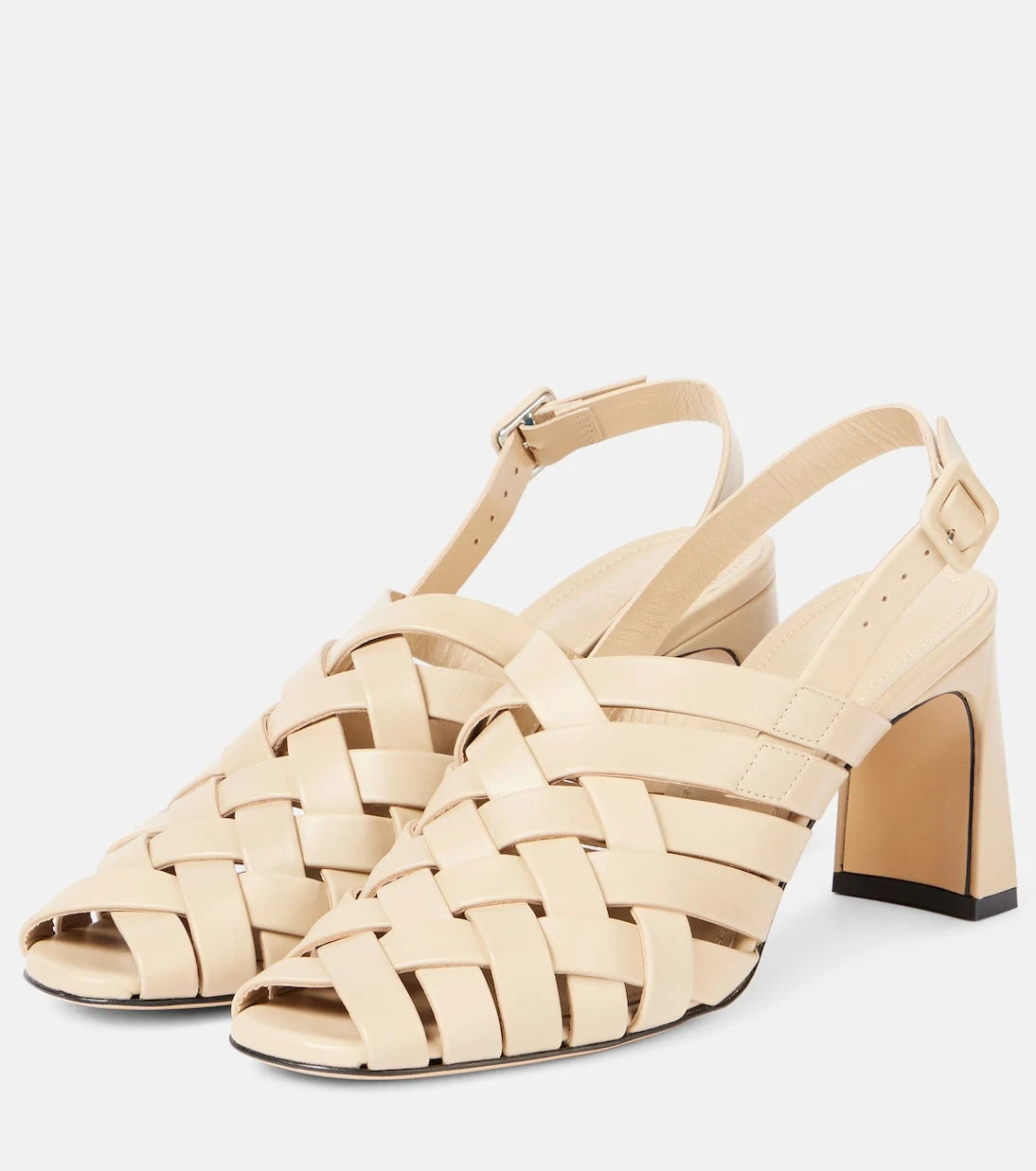 Souliers Martinez - Leona 80 leather slingback pumps