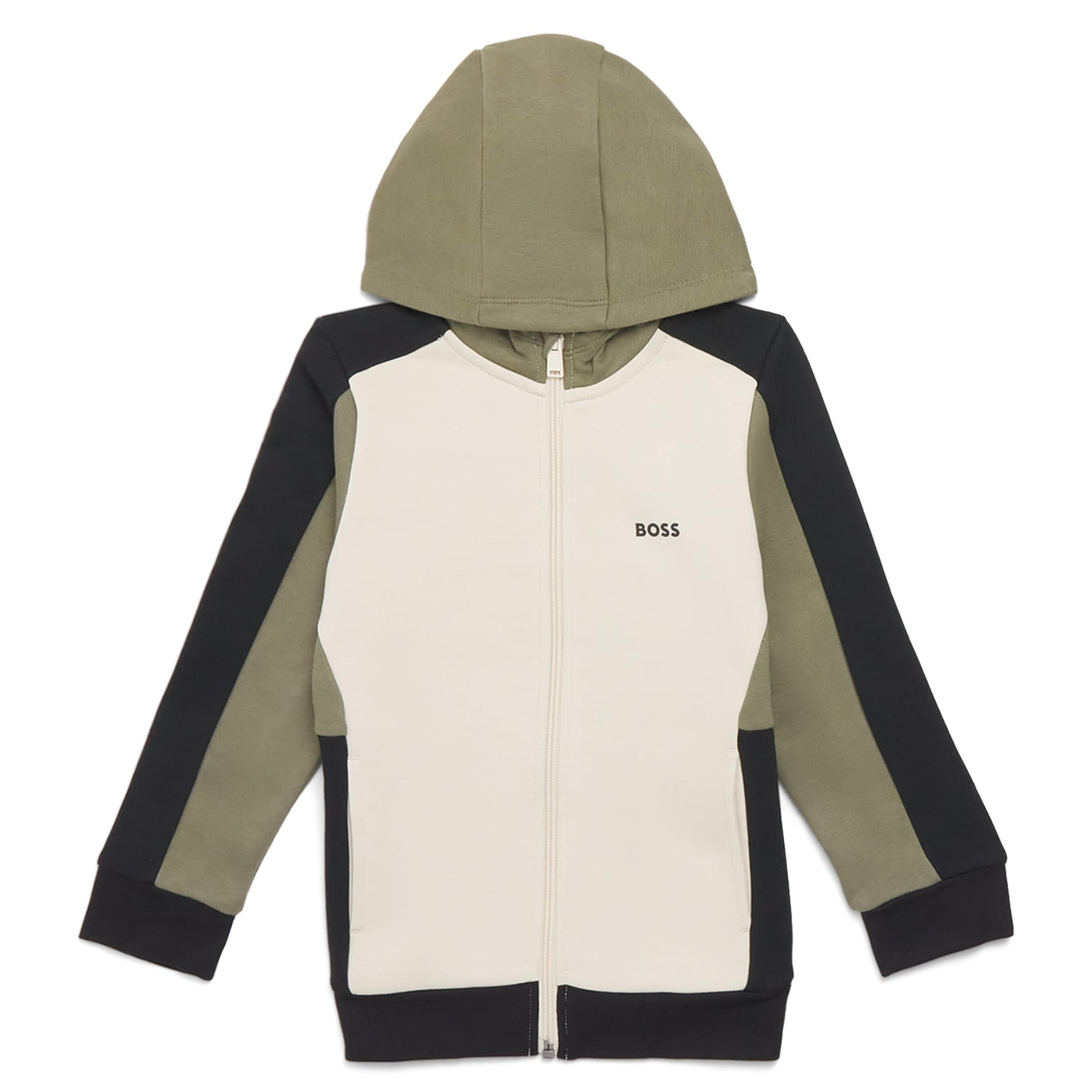 BOSS Kidswear Colour-Block Logo Zip-Up Hoodie (4-16 Years)