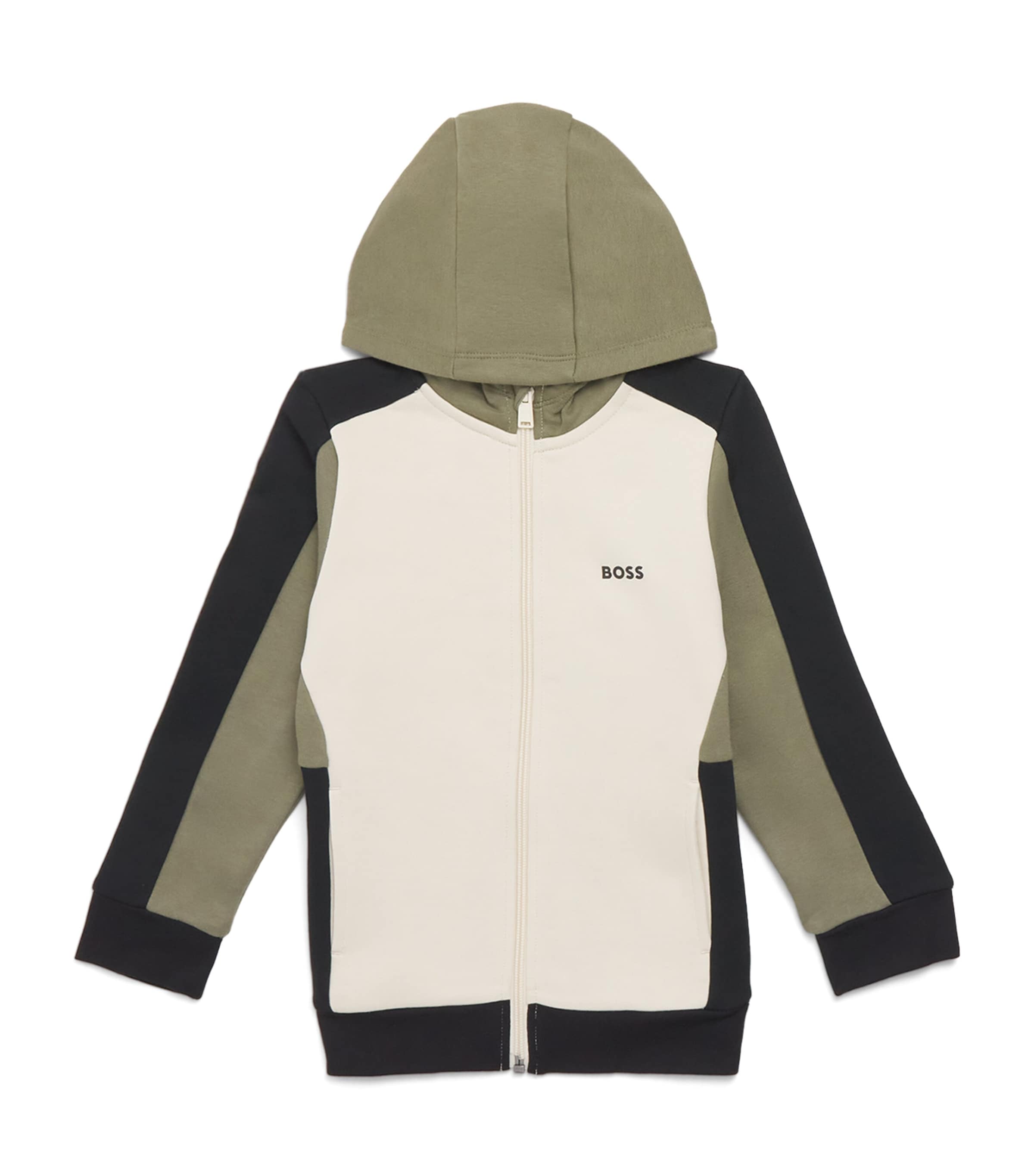 BOSS Kidswear Colour-Block Logo Zip-Up Hoodie (4-16 Years)