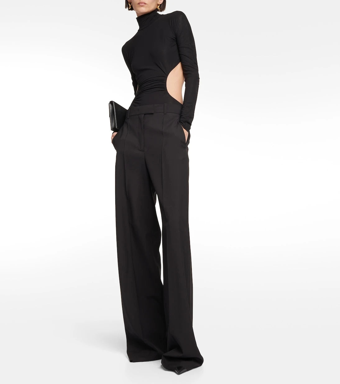 Wolford - x N21 بودي سوت بياقة عالية وبفتحات