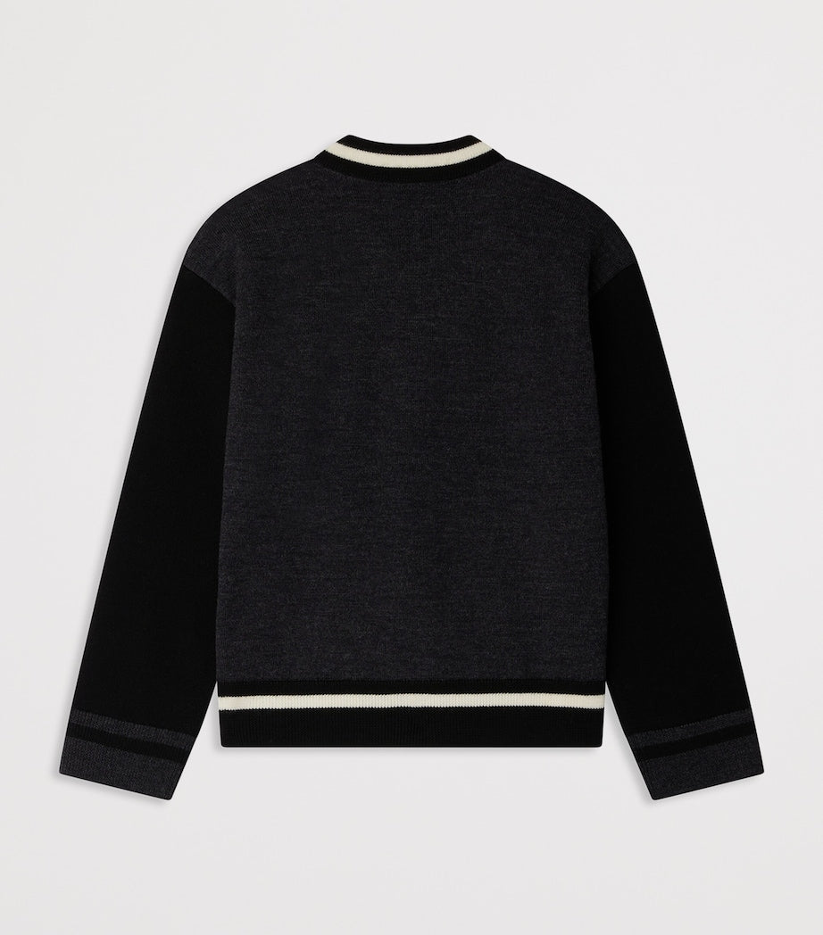 Wool Contrast-Stripe Cardigan (4-14 Years)