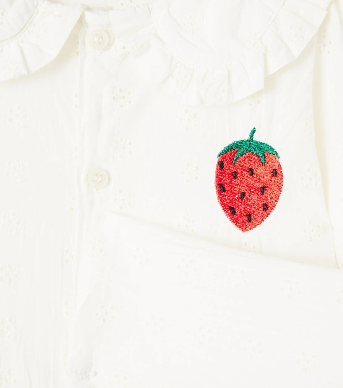 Mini Rodini - Broderie anglaise cotton shirt