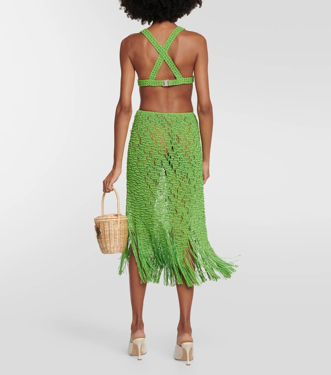 Roberta Einer - Element fringed cotton midi skirt