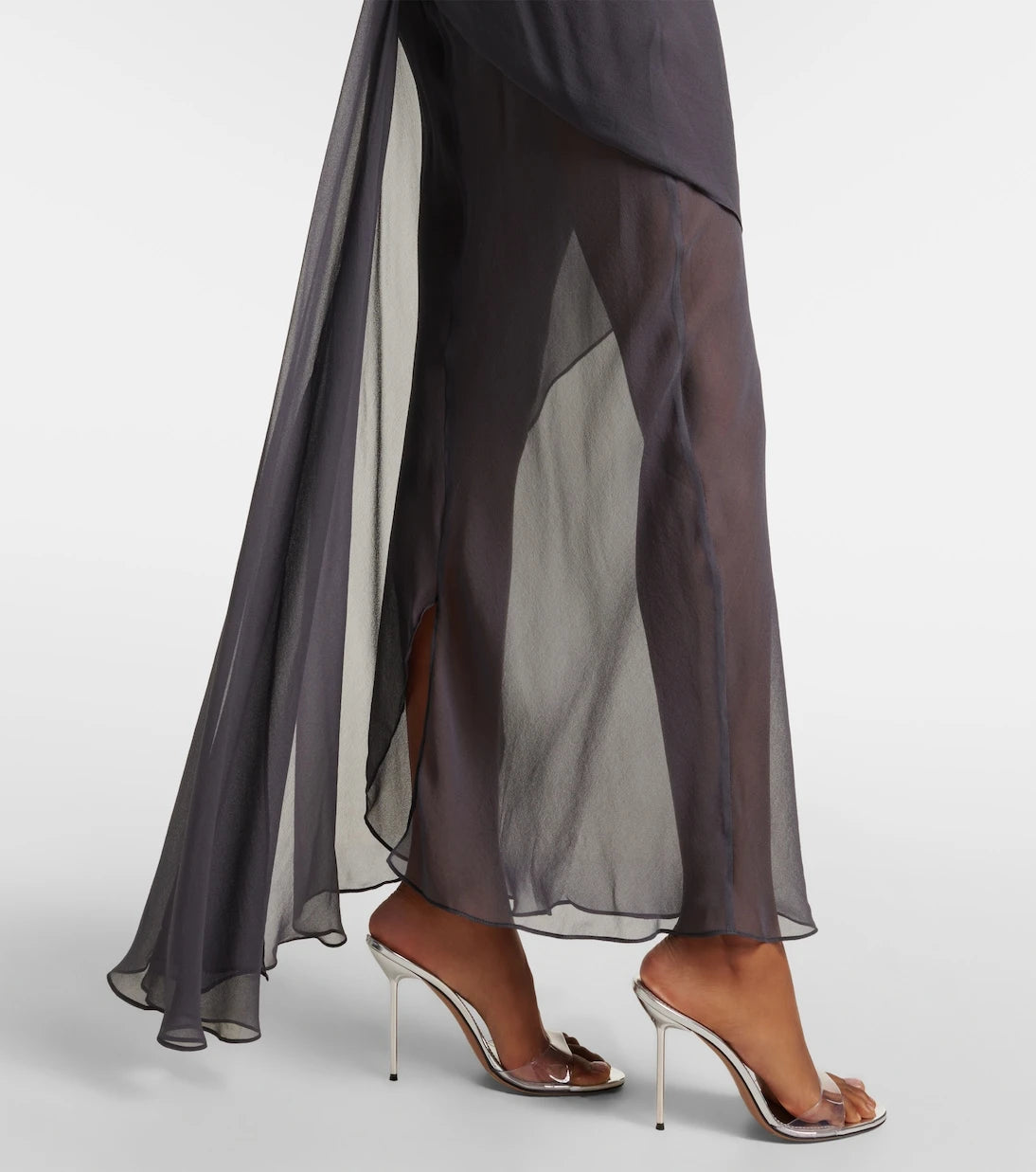 Christopher Esber - Asymmetric sheer silk maxi dress