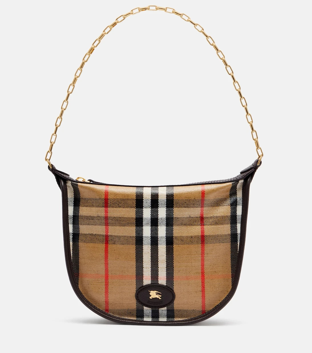 Burberry - حقيبة كتف صغيرة بنقشة مربعات بربري هايلاند