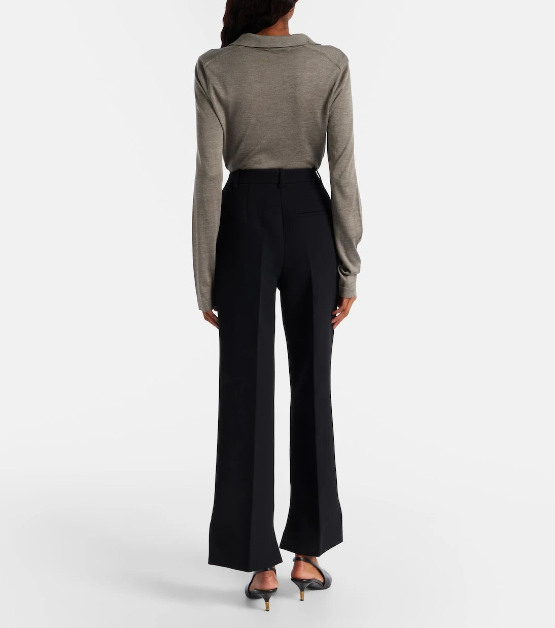 Khaite - Rae high-rise crêpe flared pants