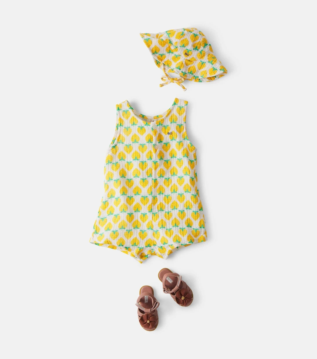 Bobo Choses - Baby Strawberry printed cotton bodysuit and hat