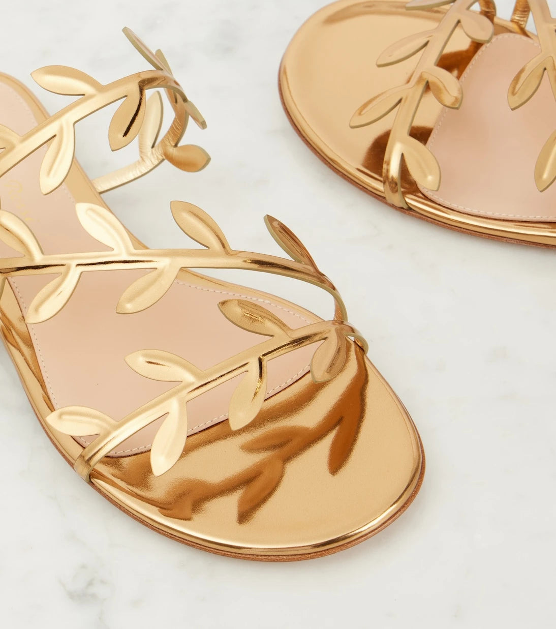 Gianvito Rossi - Flavia metallic leather slides