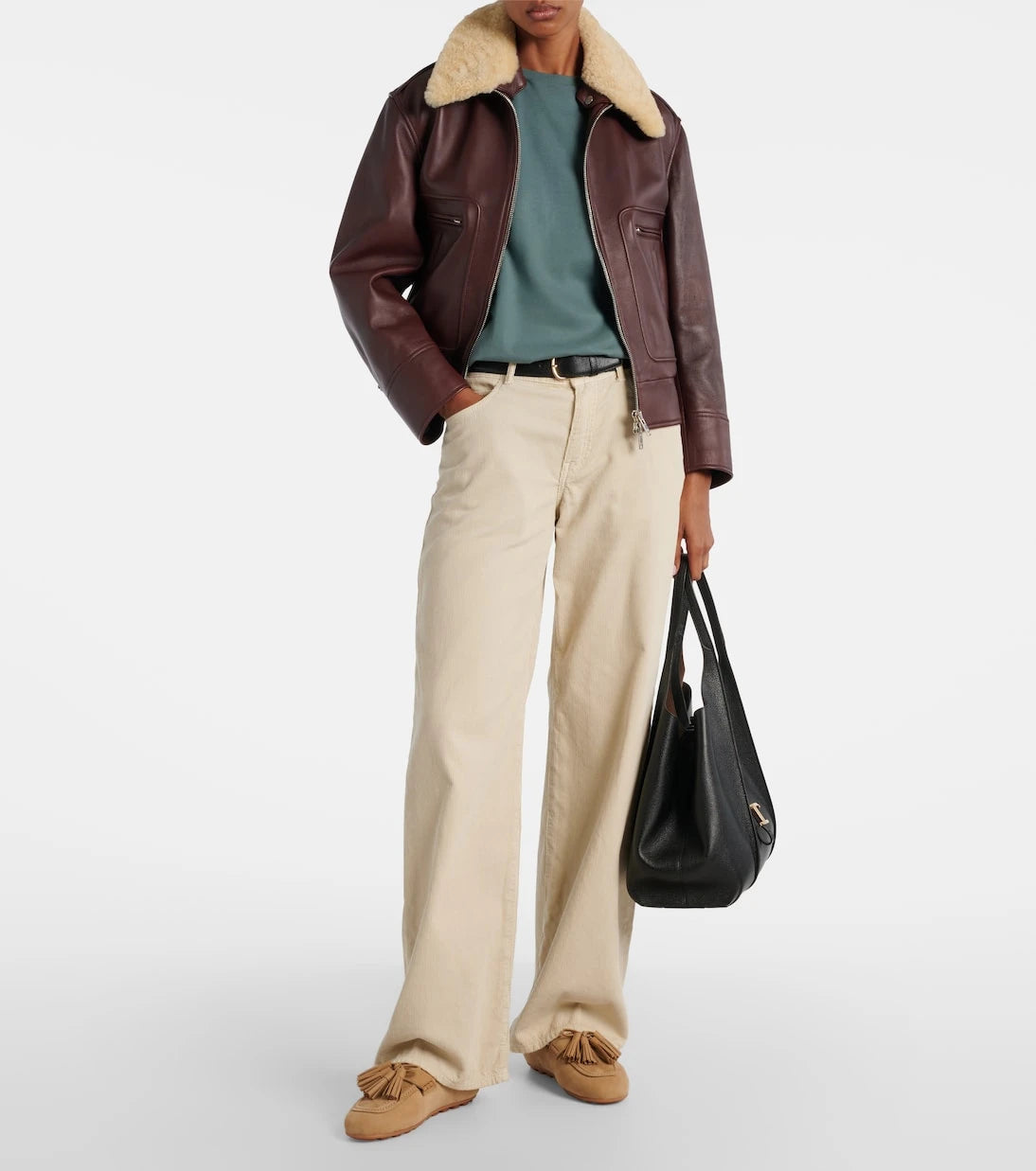 Hogan - Hogan H693 shearling-lined leather mules