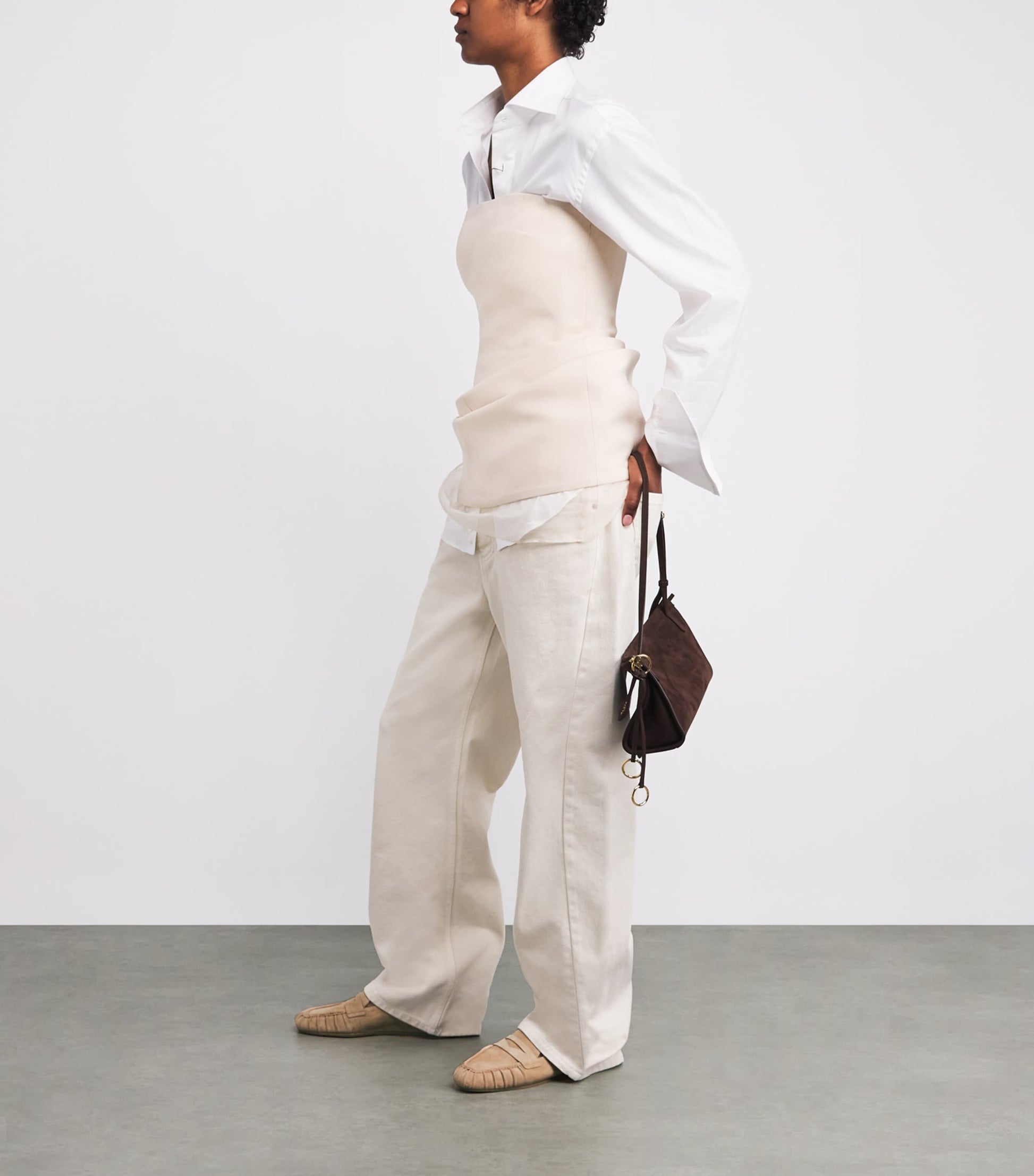 Stuart Weitzman Beige Suede Brooks Loafers