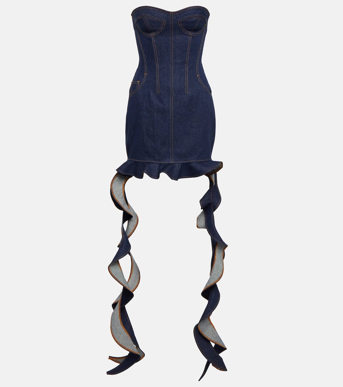 David Koma - Corset denim minidress