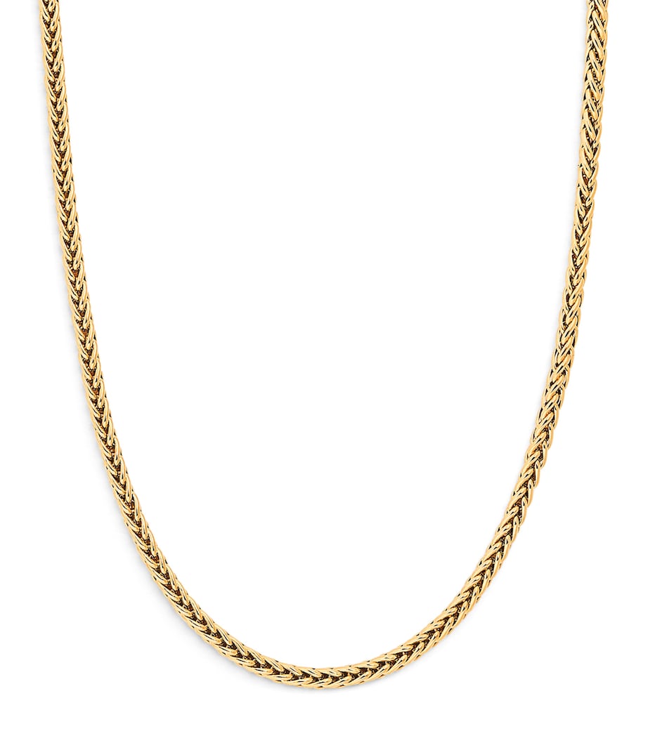 Small Yellow Gold Woven Chain Necklace