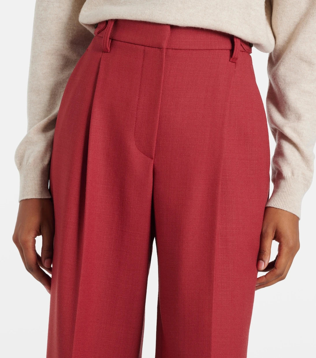 Brunello Cucinelli - High-rise virgin wool twill straight pants