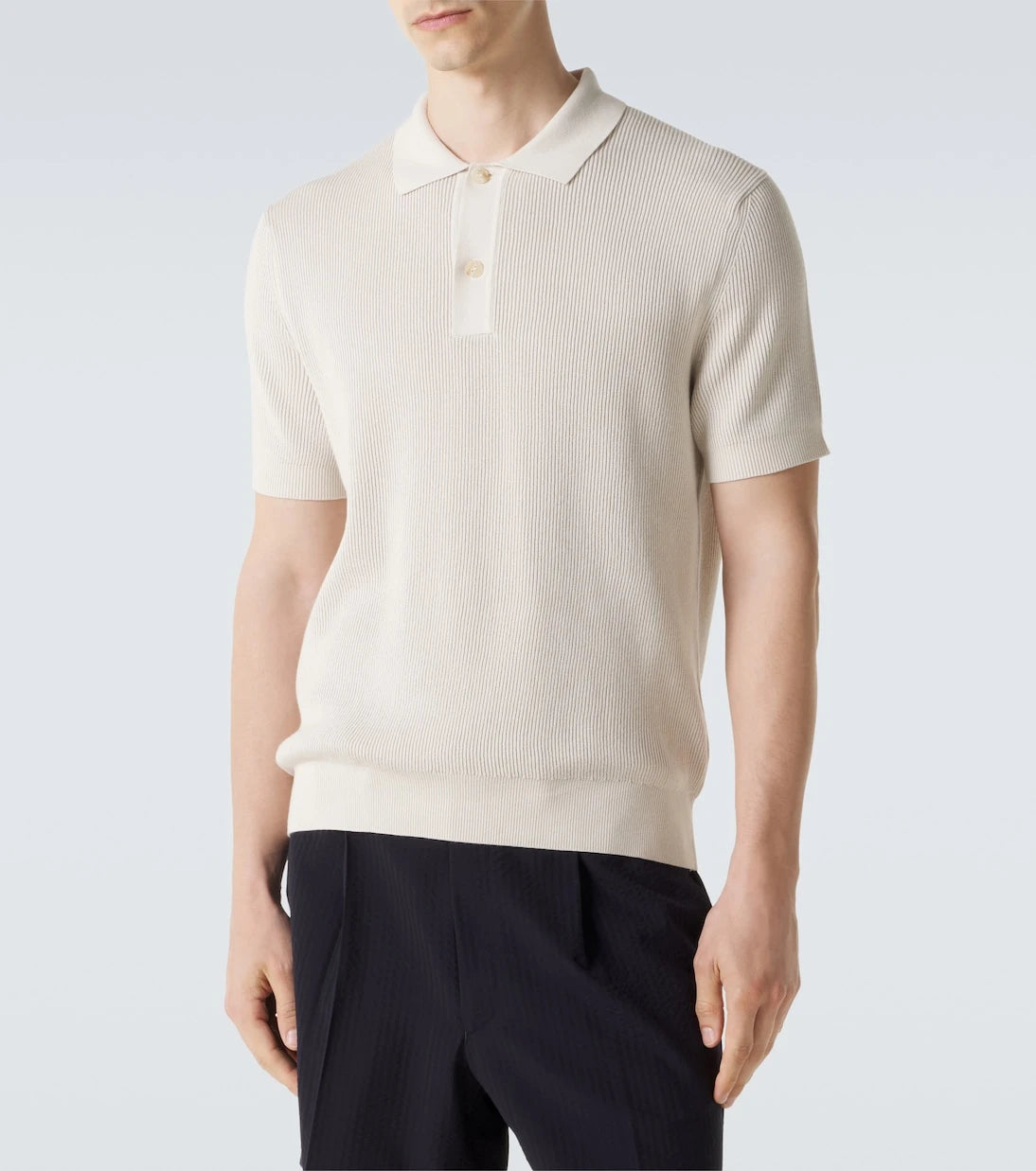 Sunspel - Ribbed-knit cotton polo shirt