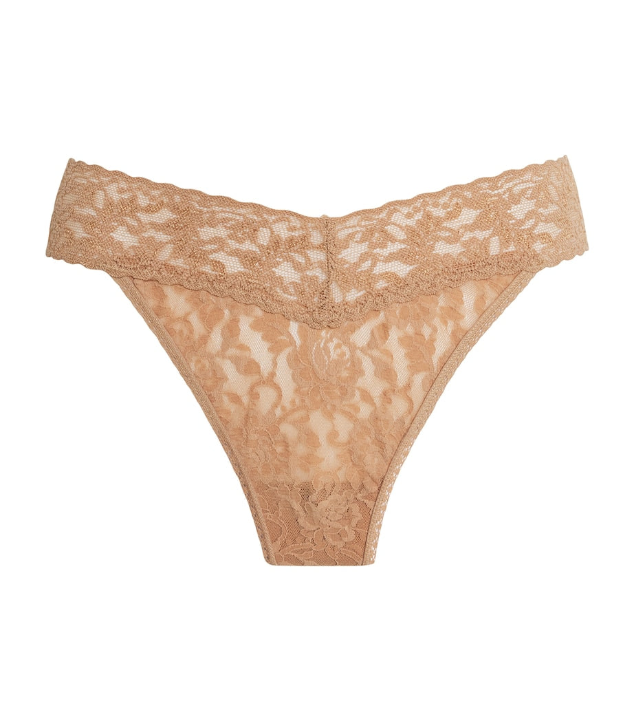 Beige Original Lace Thong
