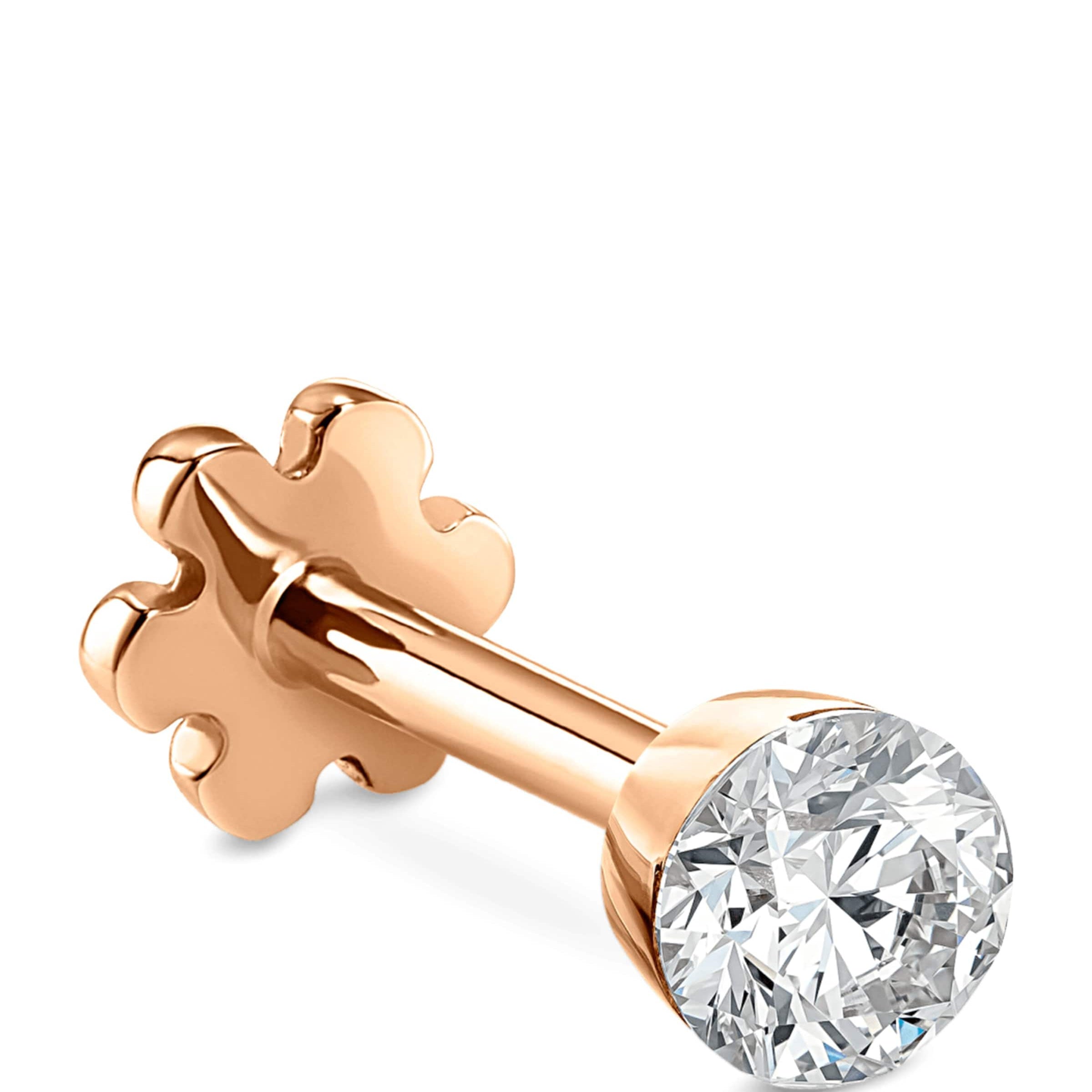 Maria Tash Rose Gold Invisible Set Diamond Threaded Stud Earring (2.5mm)