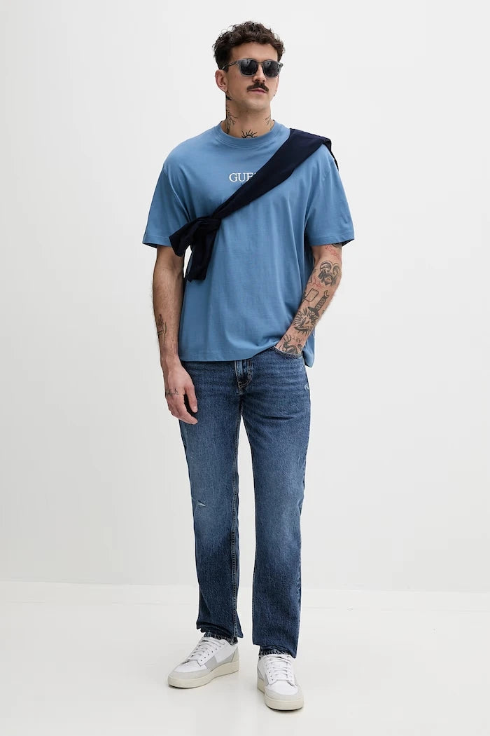 Guess Jeans Erkek Pamuklu Oversize Tişört