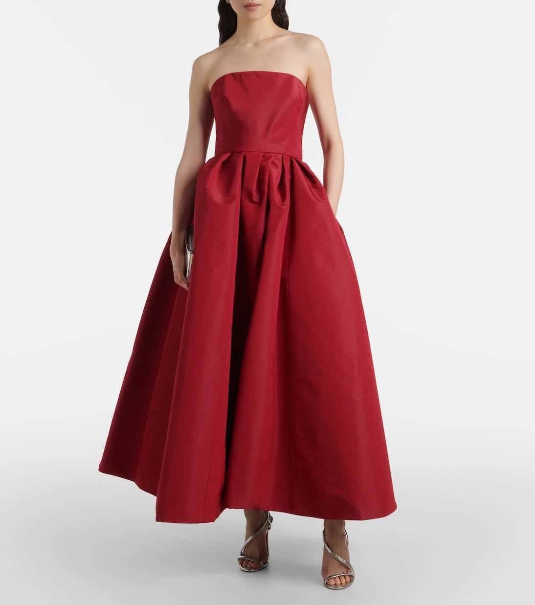 Carolina Herrera - Strapless belted silk cocktail dress