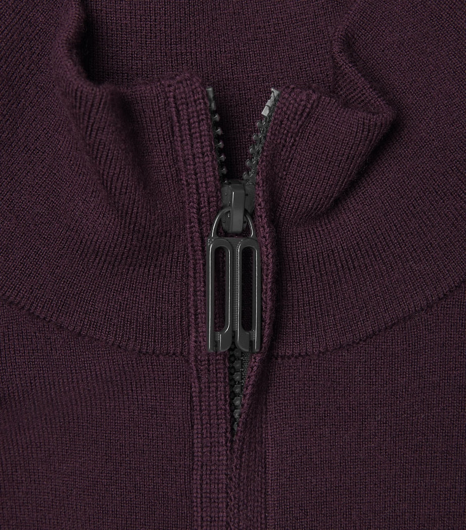 Victoria Beckham Burgundy Merino-Blend Cardigan