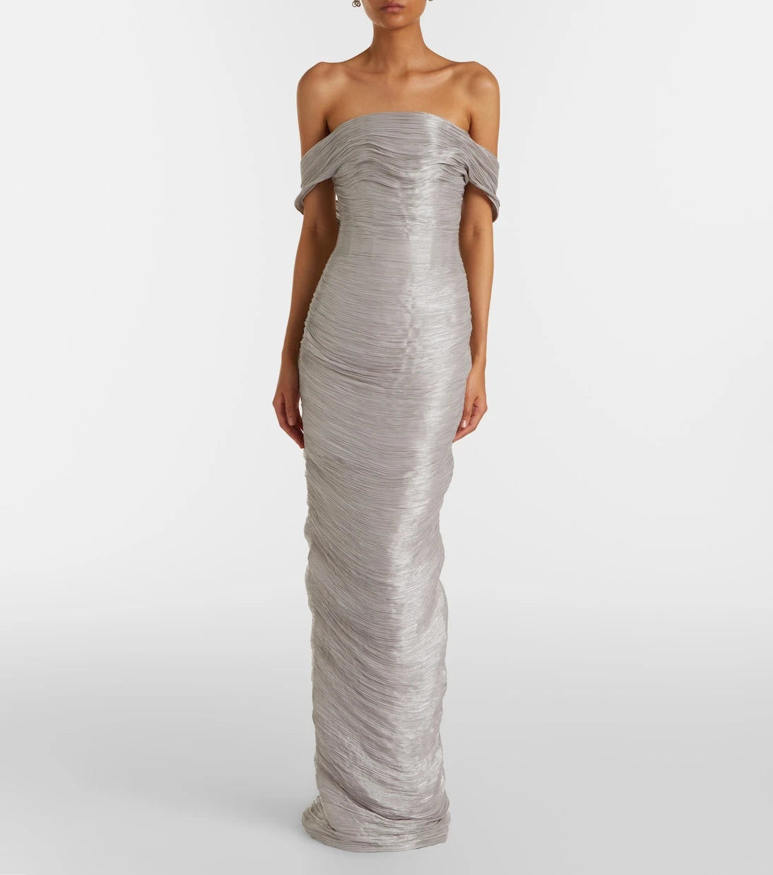 Marmar Halim - Off-shoulder pleated bustier gown