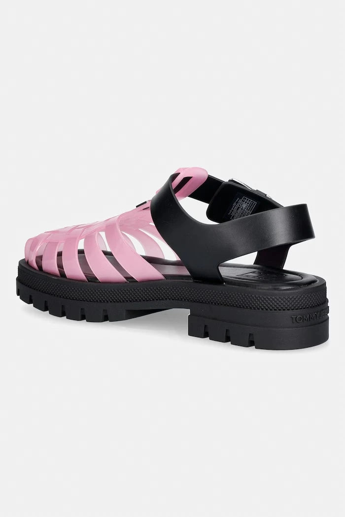 Tommy Jeans açık topuklu sandalet ayakkabı kadın TJW JELLY FISHERMAN SANDAL