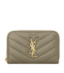 Saint Laurent Green Leather Monogram Matelassé Cassandre Wallet