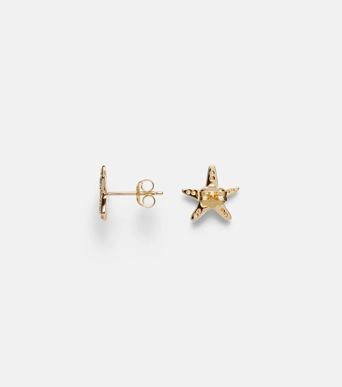 Sydney Evan - Starfish 14kt gold earrings with diamonds