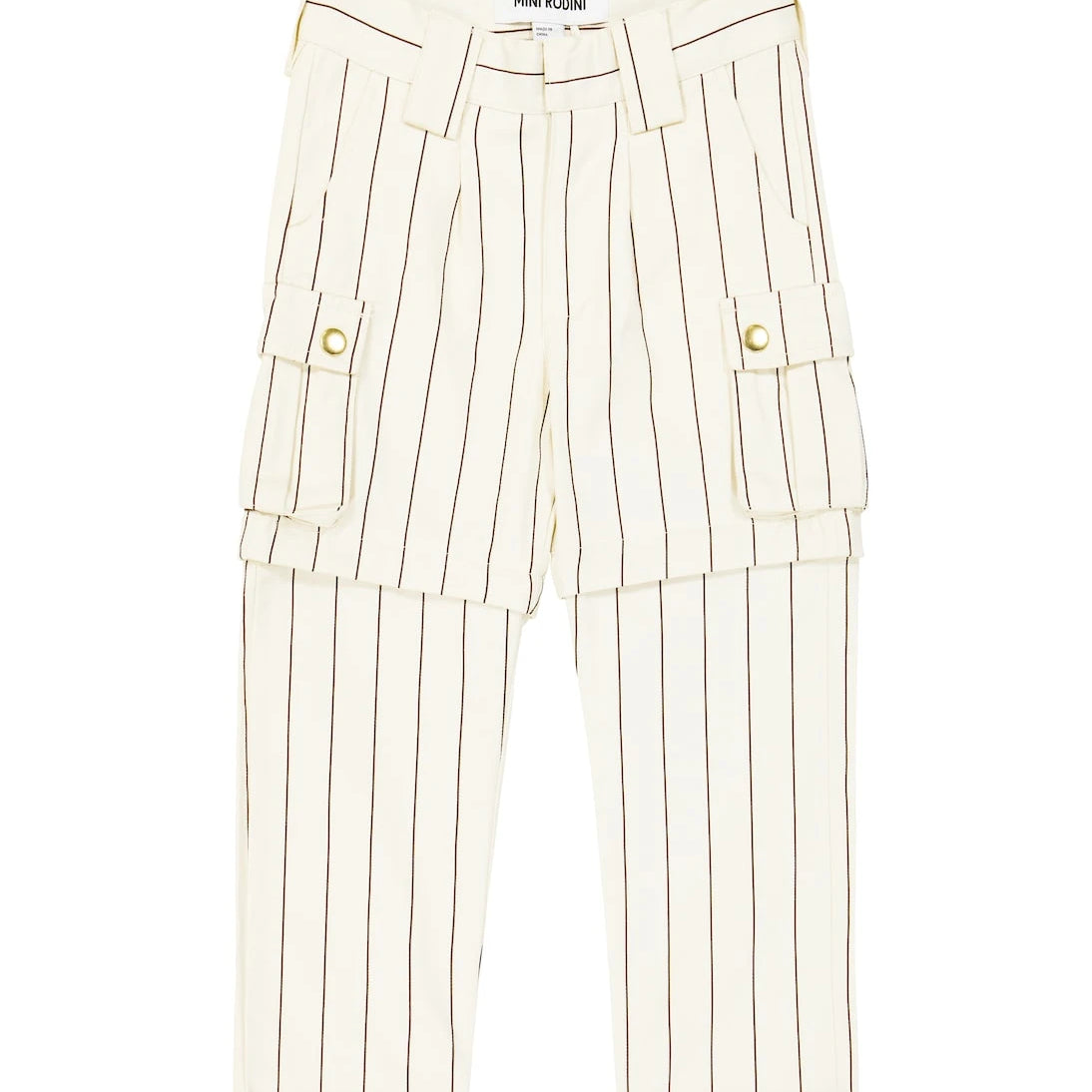 Mini Rodini - Striped cotton cargo pants
