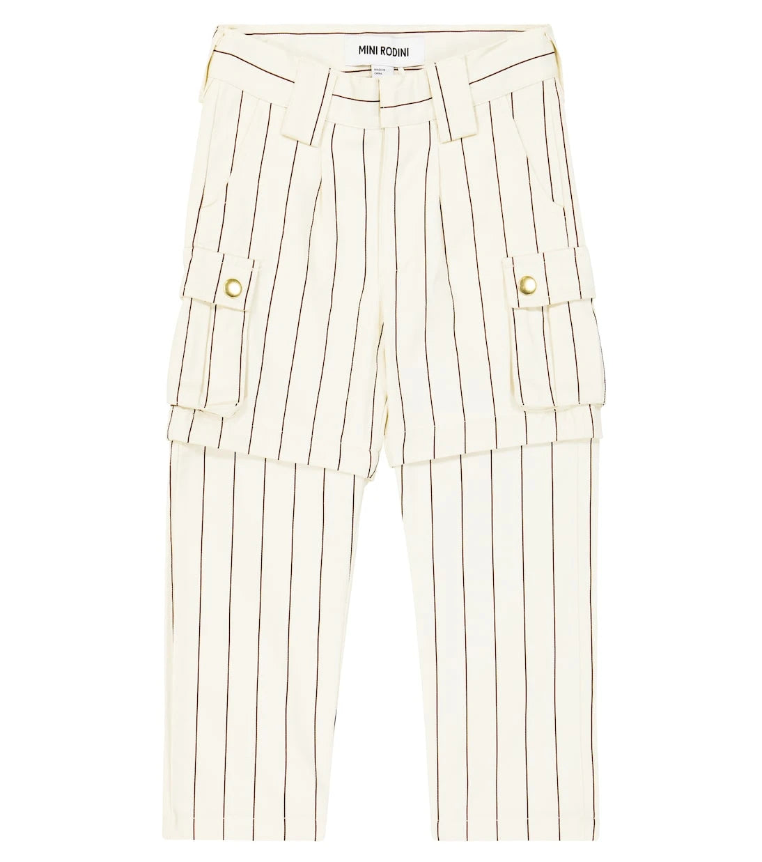 Mini Rodini - Striped cotton cargo pants