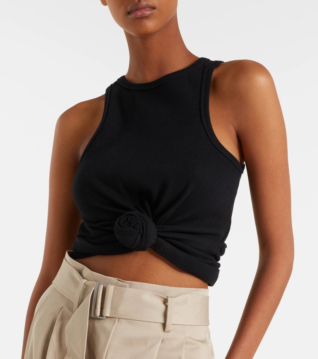 Magda Butrym - Gathered cotton-blend jersey tank top